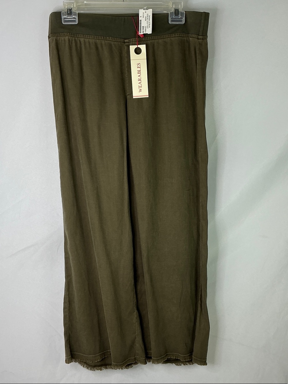 Wearables XCVI Asmund Crop Olive Green Pull-On Pants Women's Size S